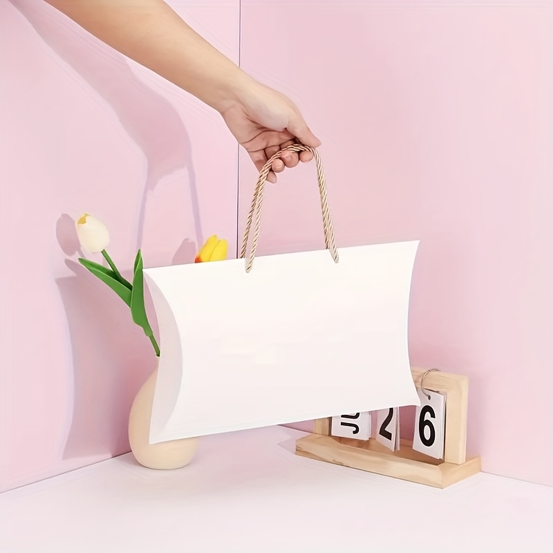 10pcs Personalized Pillow-Shaped Gift Boxes with Handles